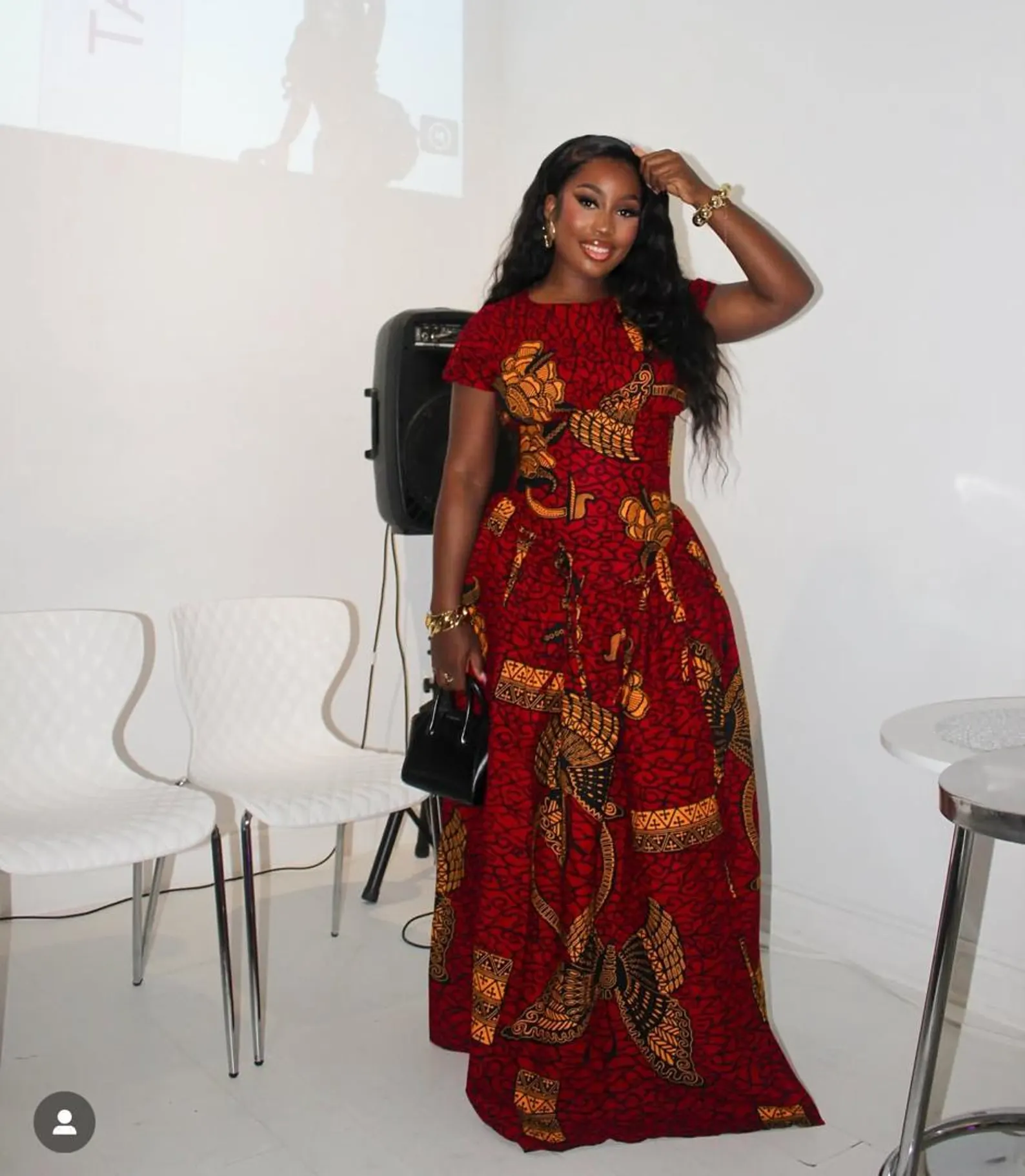 Robe longue rouge Ankara