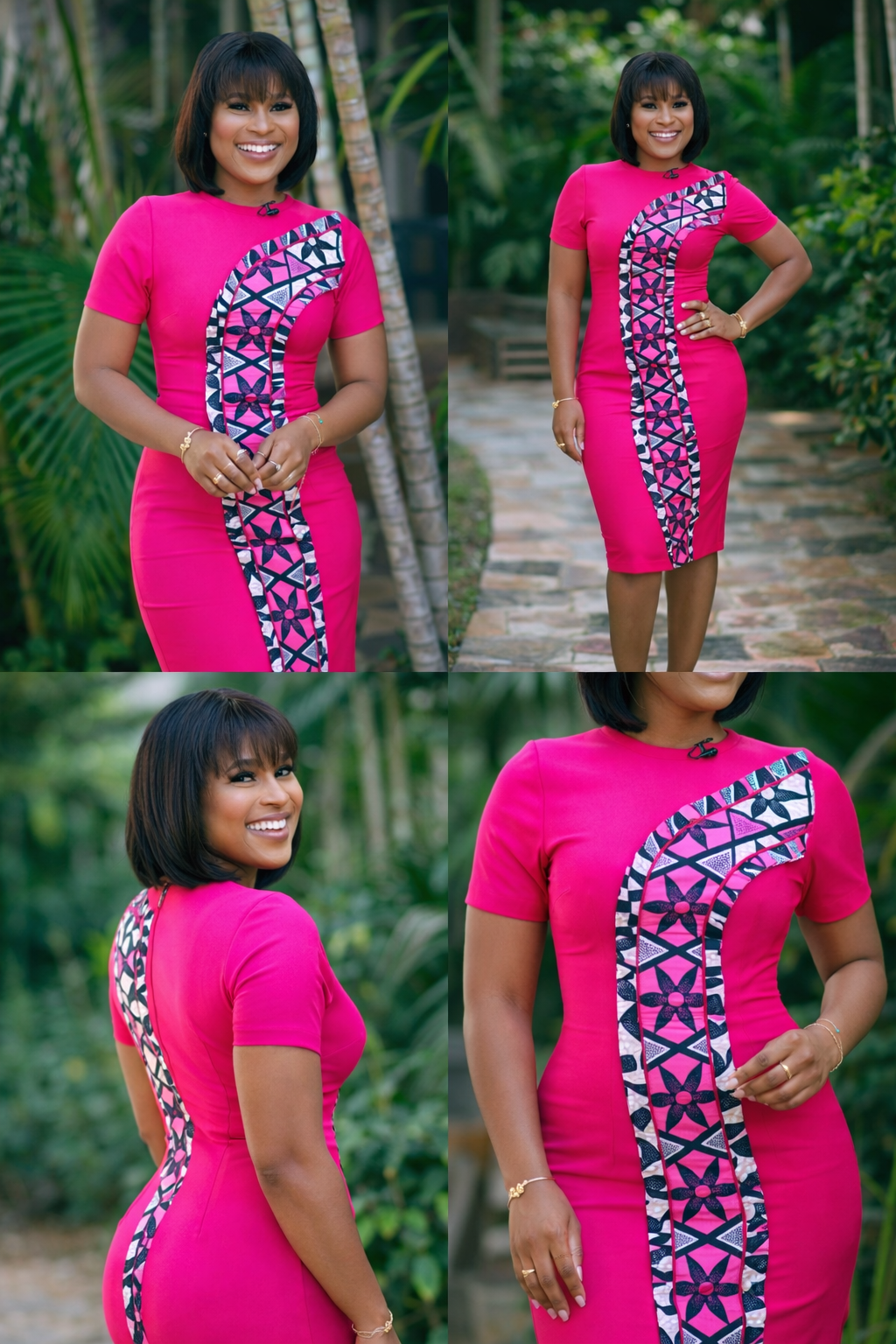 Robe moulante rose personnalisé afro