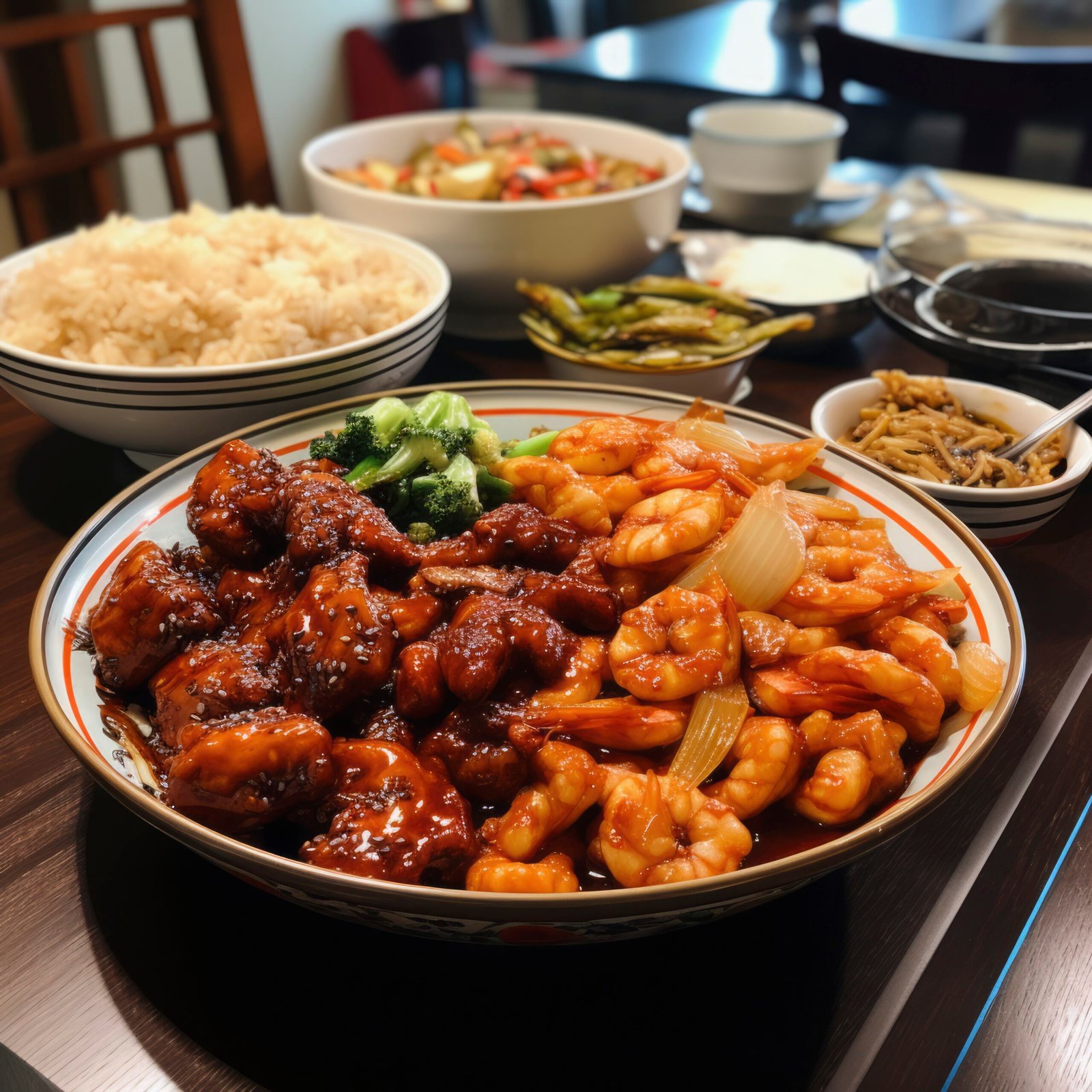 view-delicious-food-chinese-new-year-reunion-dinner